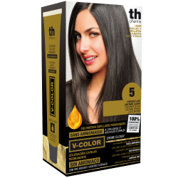 Farba na vlasy V-color č. 5 (svetlo hnedá)-domáca sada+šampon a maska zdarma TH Pharma
