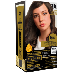 Farba na vlasy V-color č. 6.13 (tmavo popoĺavá zlatavá blond)-domáca sada+šampon a maska zdarma TH Pharma