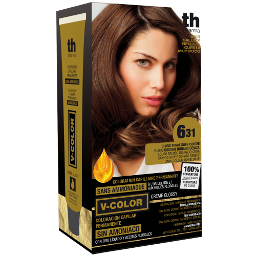 Farba na vlasy V-color č. 6.31 (tmavo zlatá popoĺavá blond)-domáca sada+šampon a maska zdarma TH Pharma
