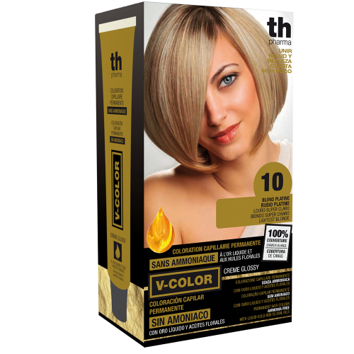Farba na vlasy V-color č.10 (platinová blond)-domáca sada+šampon a maska zdarma TH Pharma