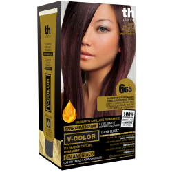 Farba na vlasy V-color č.6.65 (tmavo mahagonová červená blond)-domáca sada+šampon a maska zdarma