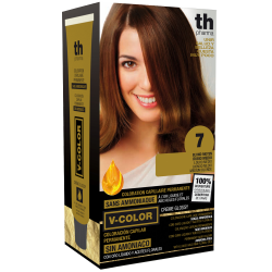 Farba na vlasy V-color č.7 (medium blond)-domáca sada+šampon a maska zdarma TH Pharma