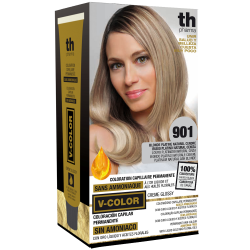 Farba na vlasy V-color č.901 (platinovo popolavá blond)-domáca sada+šampon a maska zdarma TH Pharma