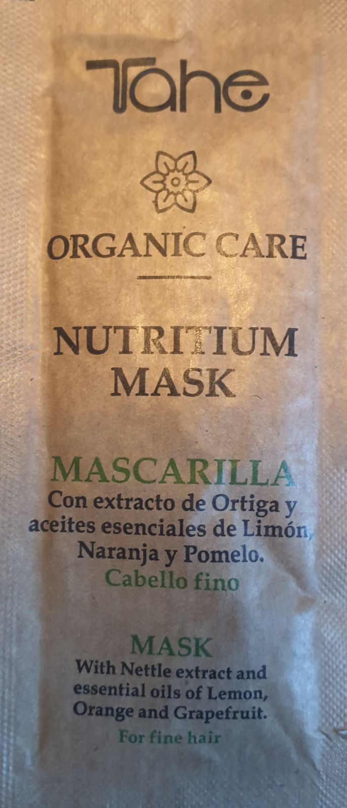Tester- Prírodná hydratačná maska NUTRITIUM pre jemné a suché vlasy (10 ml) TAHE
